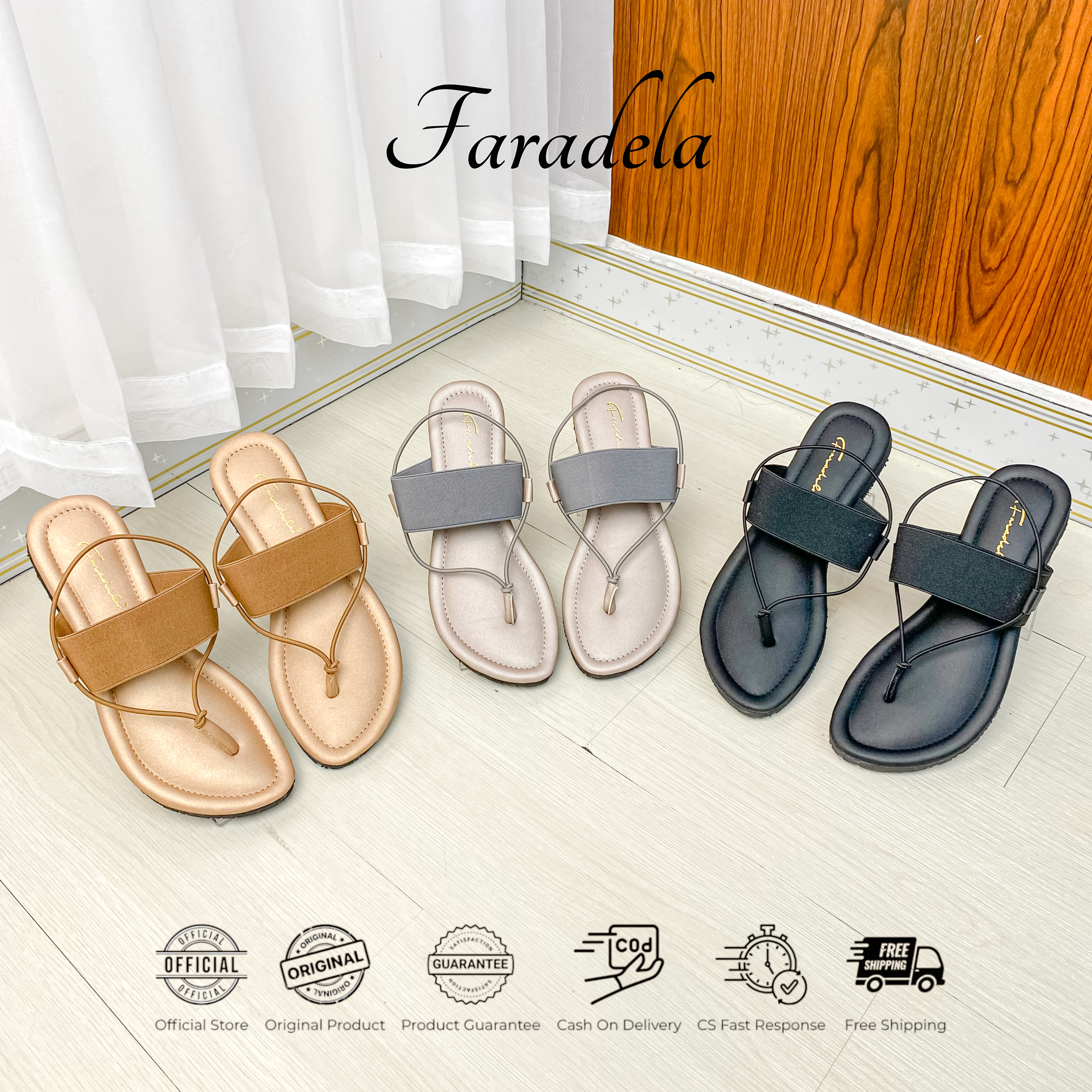 Faradela Sandal Tali Wanita Jepit Rubber Strap Alena F07-26.1