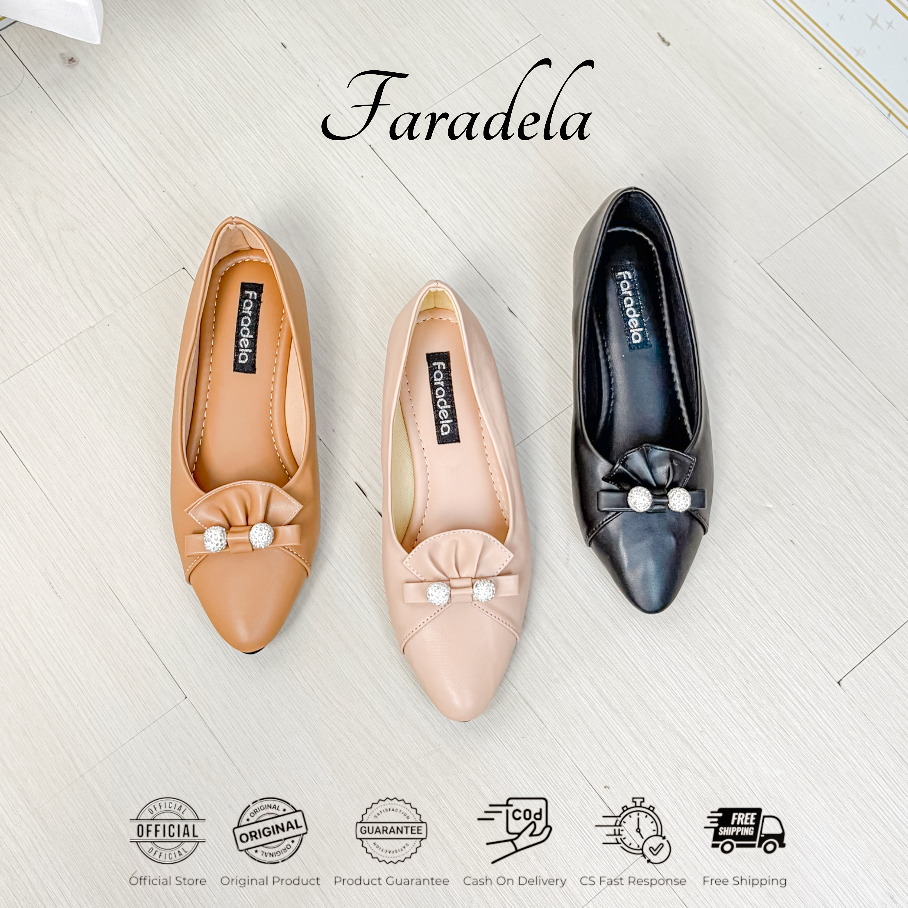 Faradela Flatshoes Wanita Model Mutiara F03-01.2